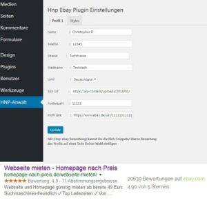 Ebay-de Wordpress Plugin Sterne Bewertungen